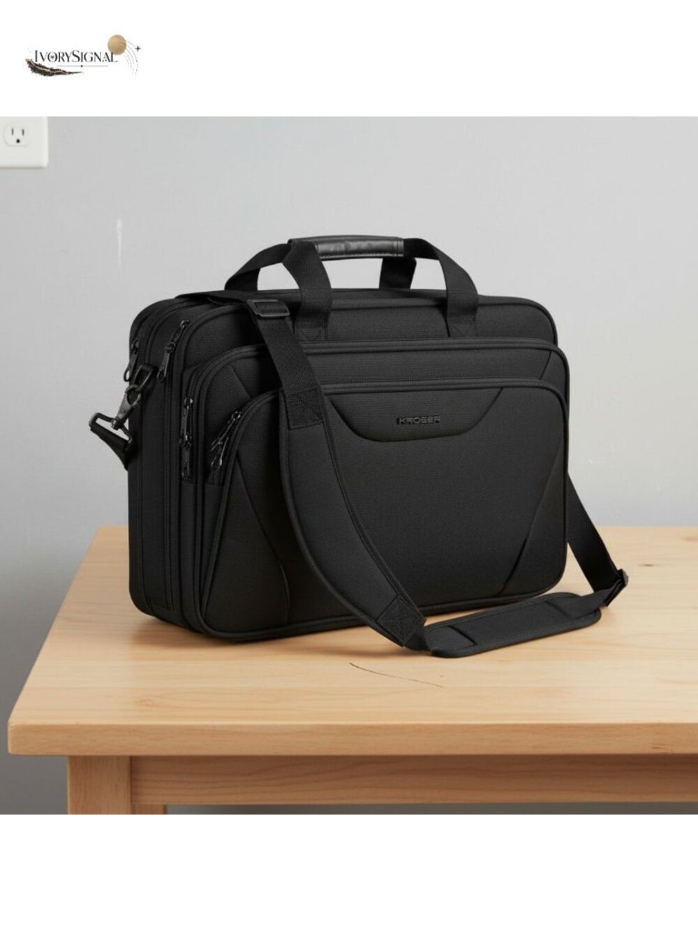 17.3 Inch Laptop Briefcase Expandable Messenger Bag Padded Water Repellent